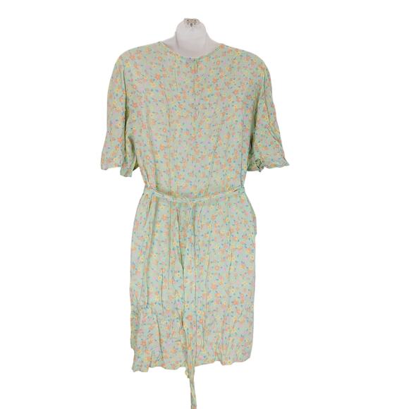 Billabong All For You Mini Dress Flutter Sleeve Spring Pastel Floral Womens L - Picture 4 of 11